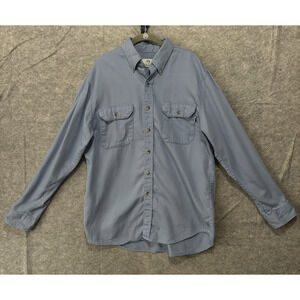 Tyndale FR Flame Resistant Shirt‎ Mens Sz L Blue Pockets Workwear Utility USA
